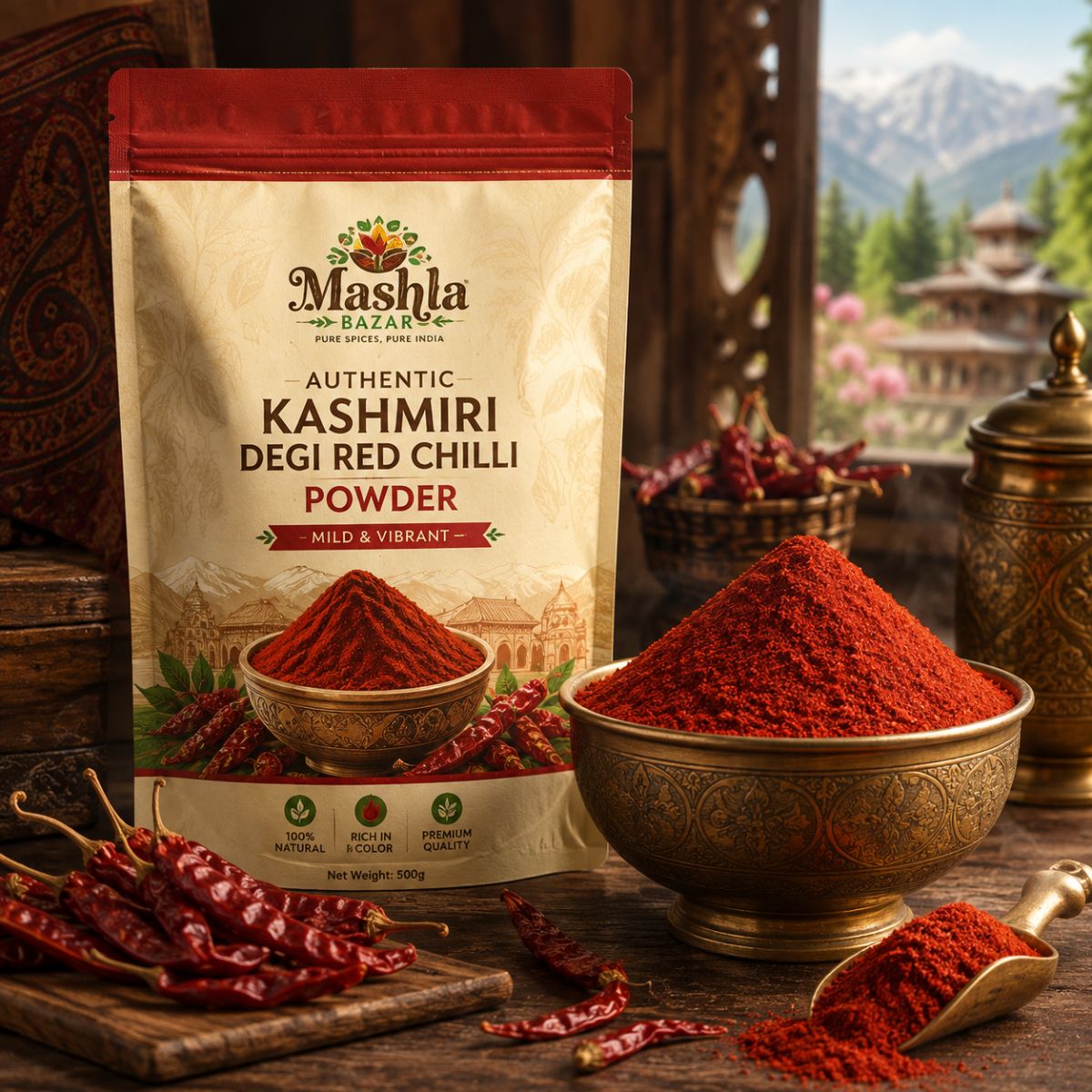 Authentic Kashmiri Degi Red Chilli Powder (Mild & Vibrant)