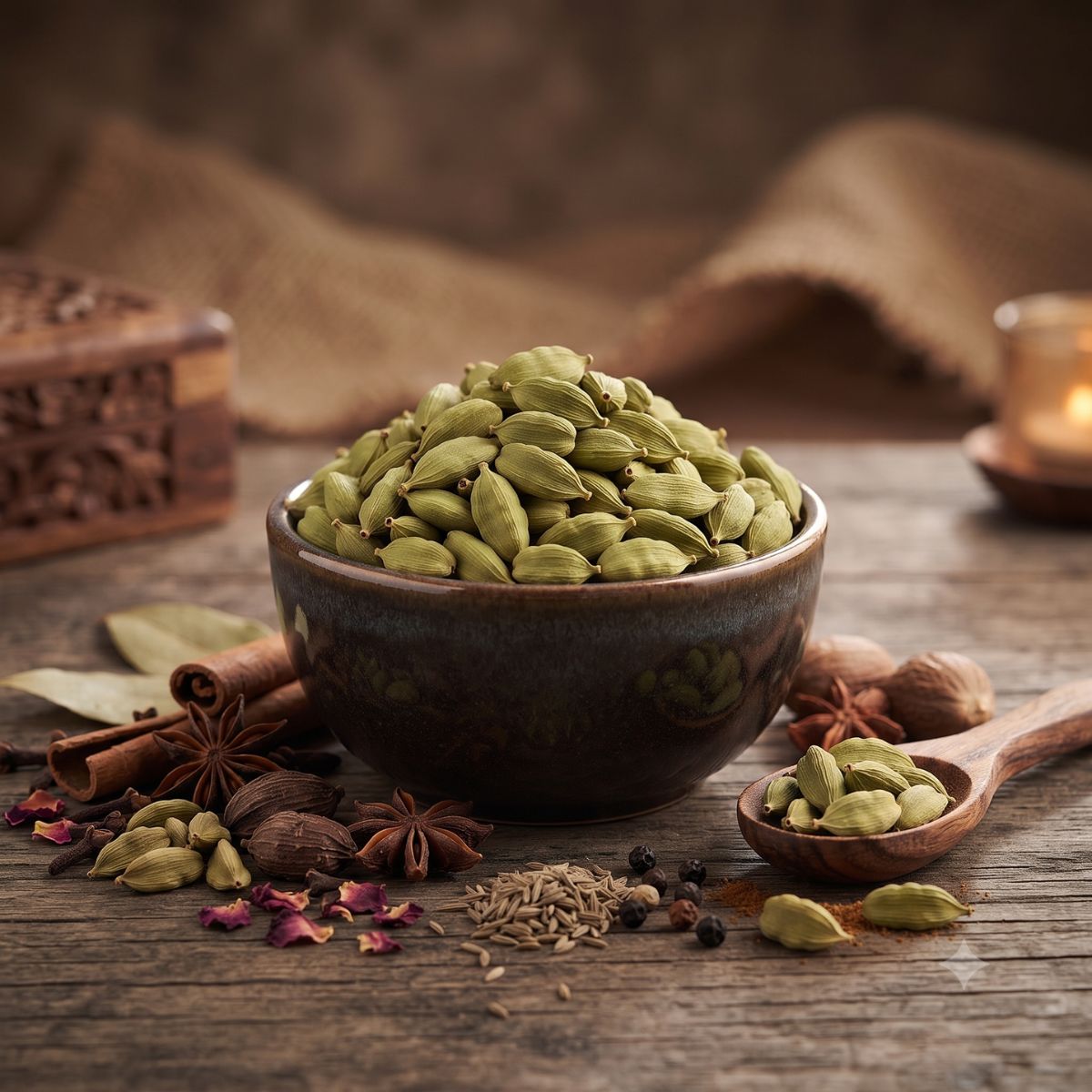 Alleppey Green Cardamom Extra Bold (8mm+ Pods)